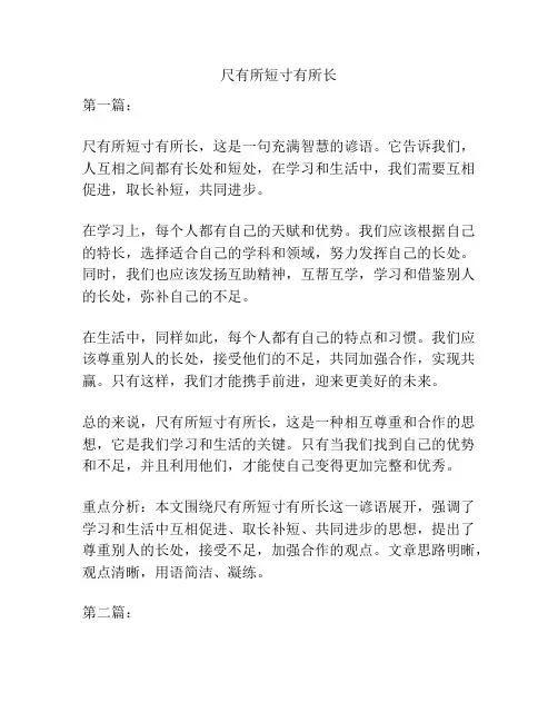 尺有所短寸有所长