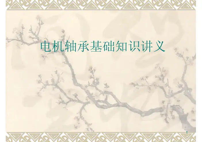 电机轴承基本知识讲稿