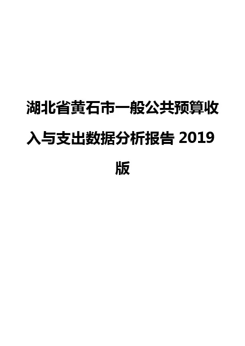 湖北省黄石市一般公共预算收入与支出数据分析报告2019版
