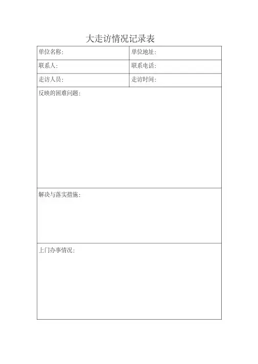 大走访情况记录表