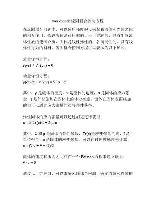 workbench流固耦合控制方程