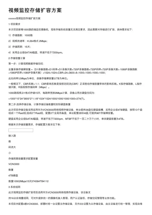 视频监控存储扩容方案