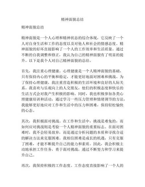 精神面貌总结