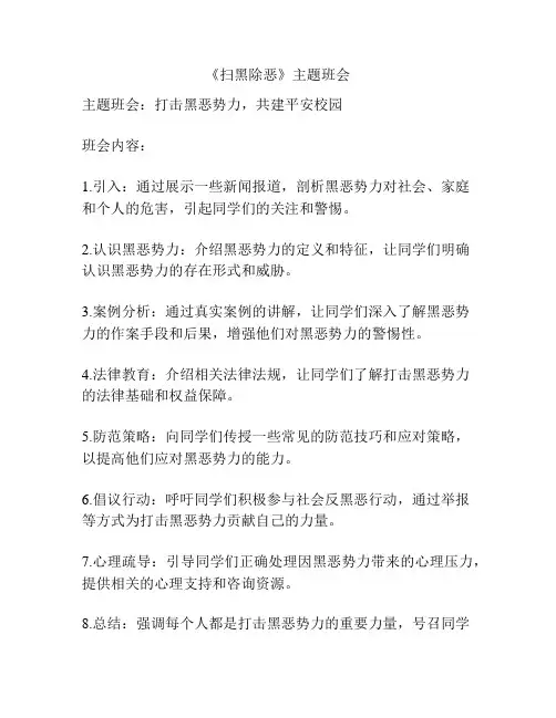 《扫黑除恶》主题班会