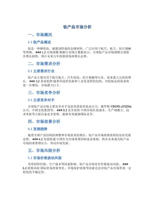 钛产品市场分析