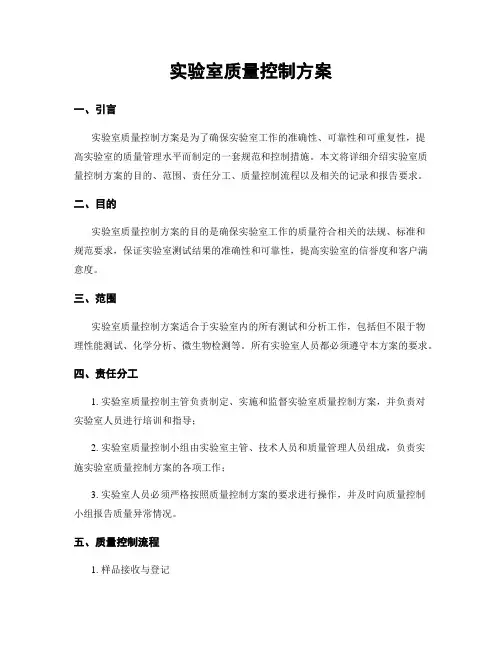 实验室质量控制方案