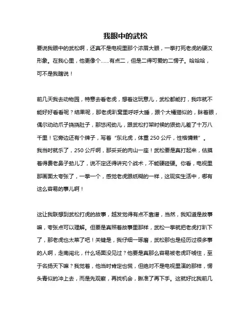 作文《我眼中的武松》