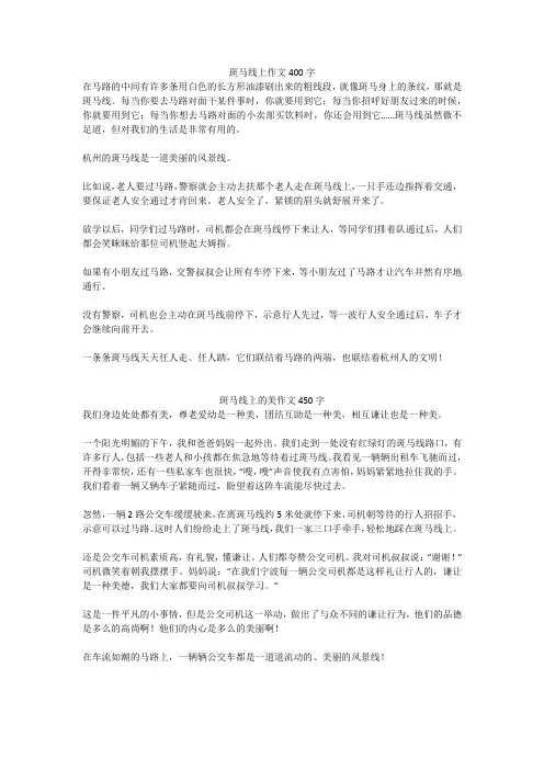 斑马线上的美作文450字