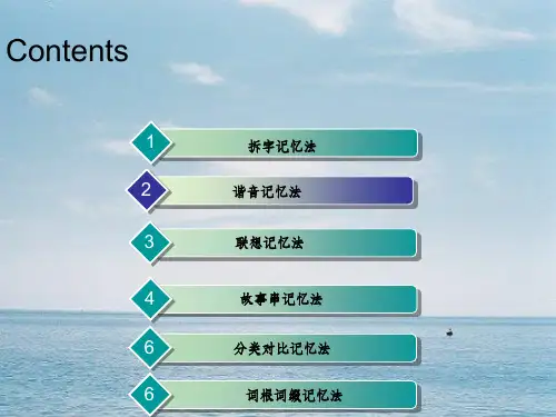 趣味单词课之谐音记忆法