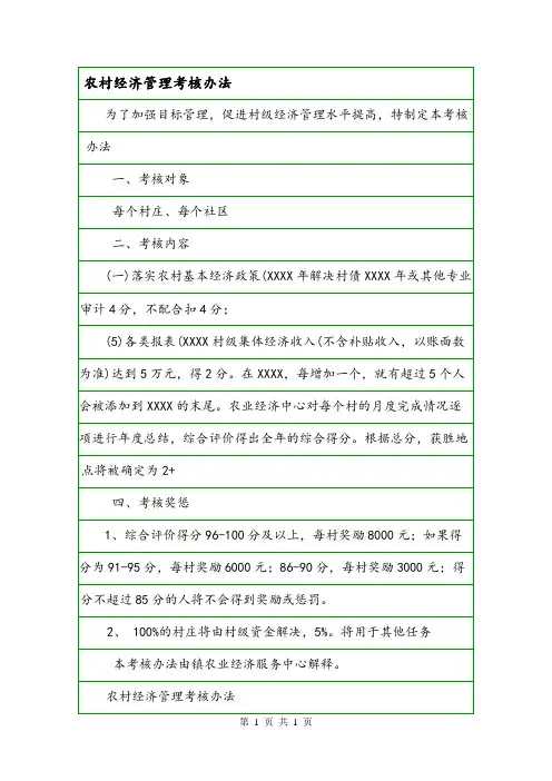 农村经济管理考核办法.doc