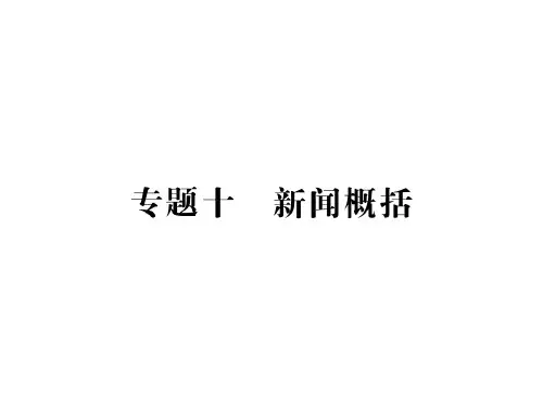 中考语文专项复习精品课件专题十 新闻概括(28张)