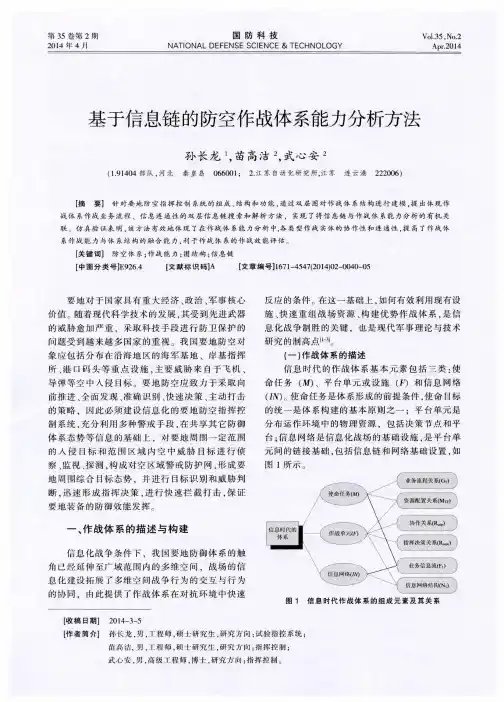 基于信息链的防空作战体系能力分析方法
