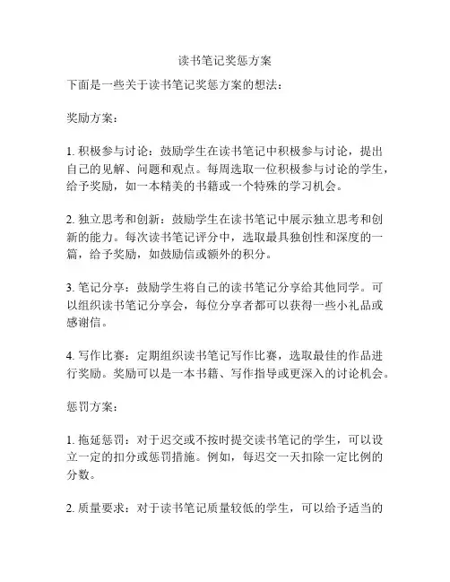 读书笔记奖惩方案