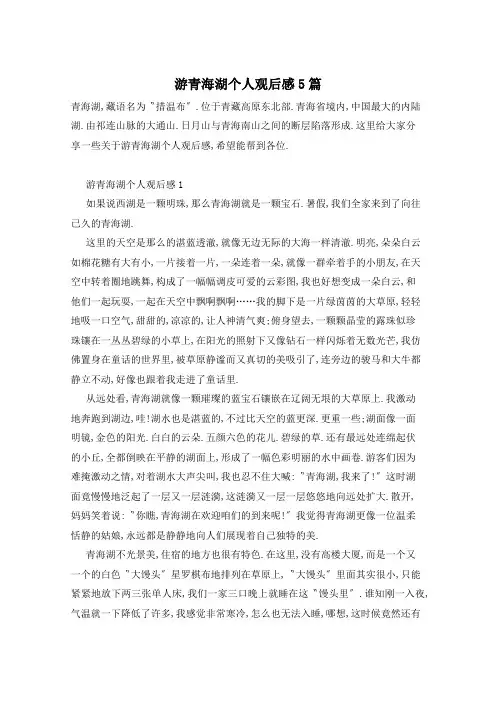游青海湖个人观后感5篇