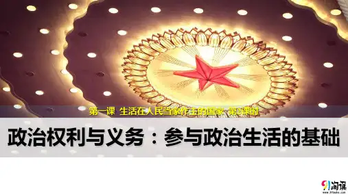 课件6：1.2 政治权利与义务：参与政治生活的基础