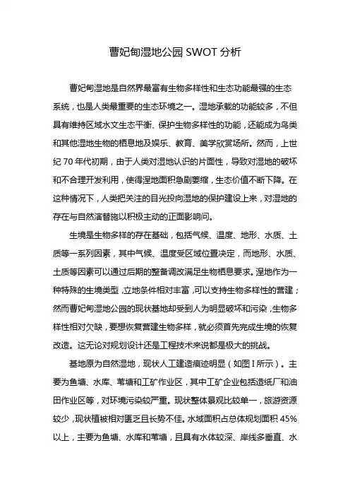 曹妃甸湿地公园SWOT分析