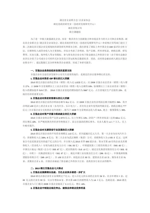 2010湖北百强企业