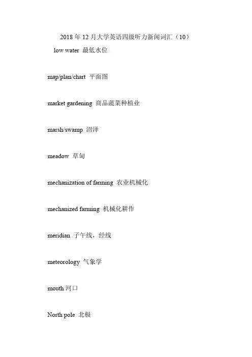 大学英语四级听力新闻词汇(10).doc