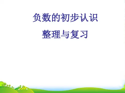 新苏教版五年级数学上册《负数的初步认识》复习课件