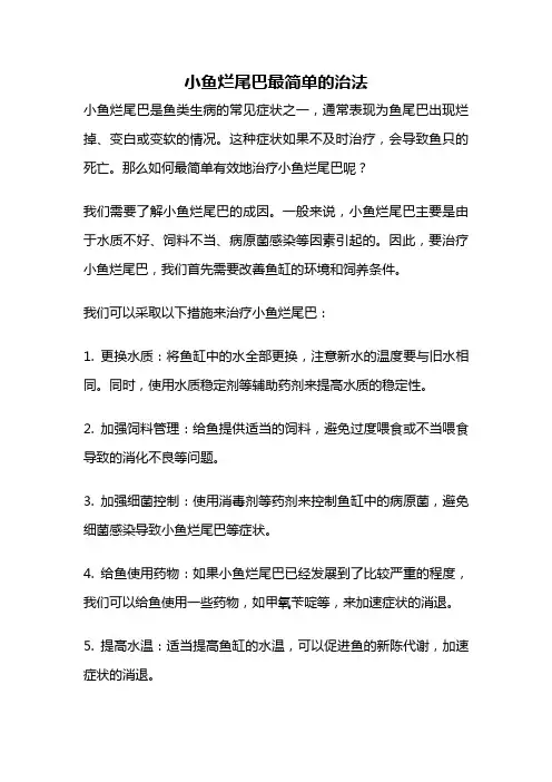 小鱼烂尾巴最简单的治法