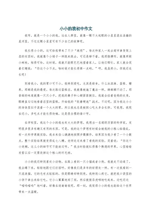 小小的我初中作文