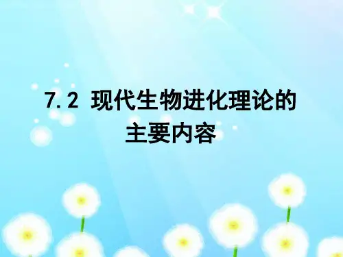 人教版高中生物必修三之《现代生物进化理论的主要内容》教学课件