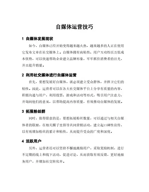 自媒体运营技巧