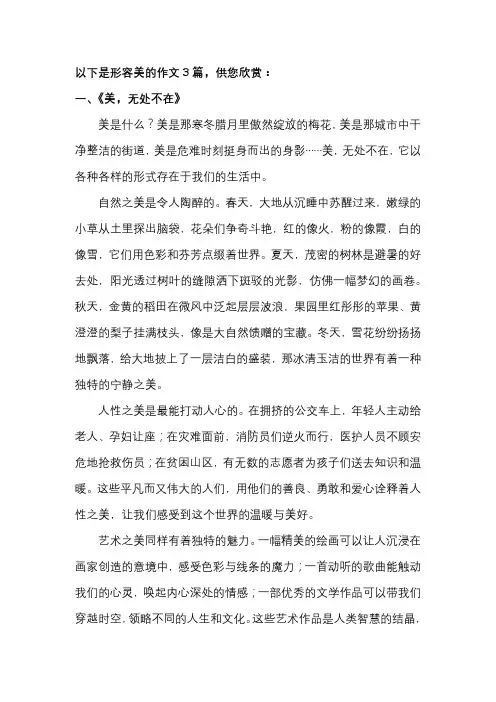 形容美的作文600字