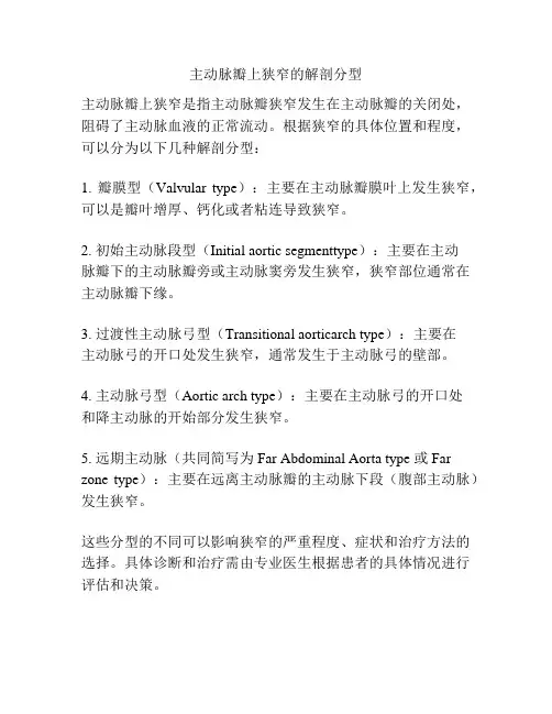 主动脉瓣上狭窄的解剖分型