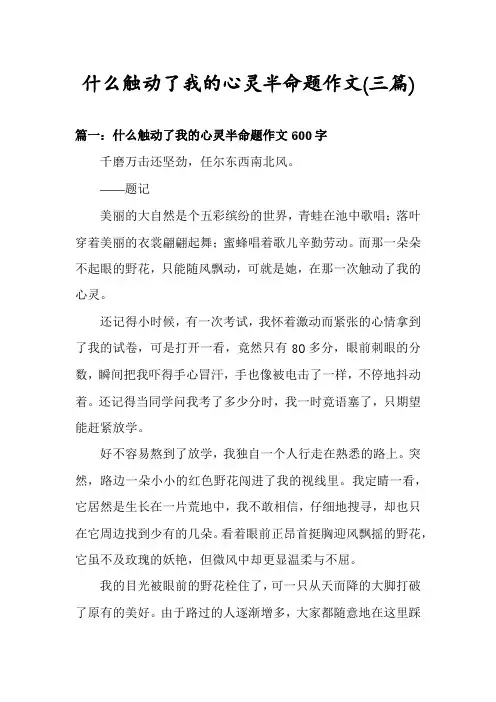 什么触动了我的心灵半命题作文(三篇)