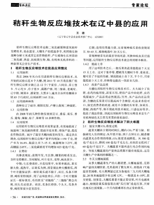 秸秆生物反应堆技术在辽中县的应用