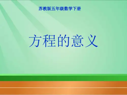 《方程的意义》ppt课件 公开课获奖课件