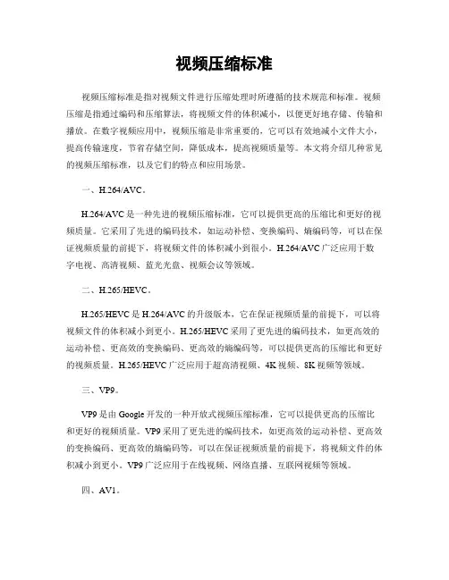 视频压缩标准
