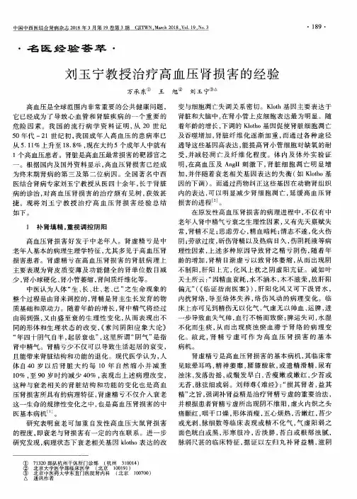 刘玉宁教授治疗高血压肾损害的经验