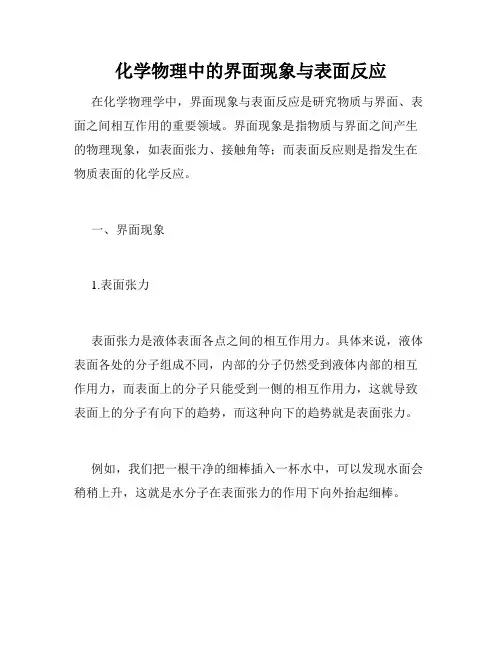 化学物理中的界面现象与表面反应