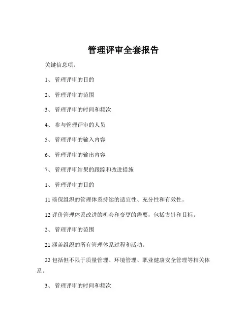 管理评审全套报告