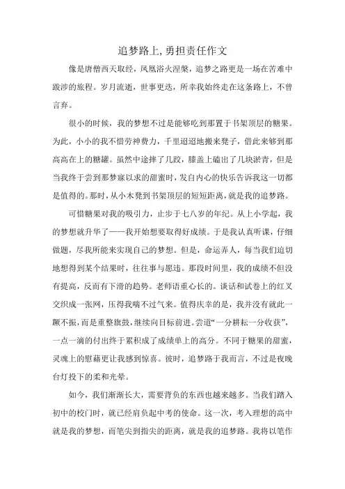 追梦路上,勇担责任作文