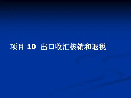 10 出口收汇核销和退税