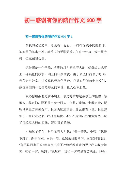 初一感谢有你的陪伴作文600字