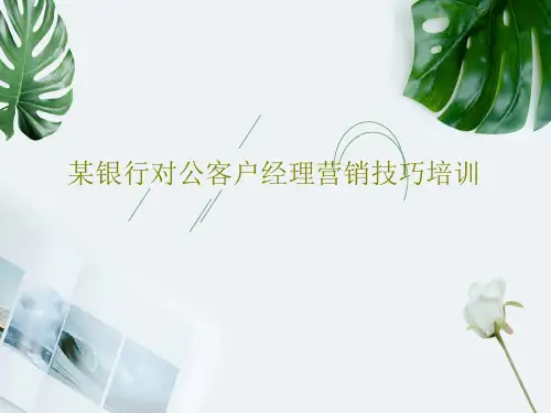 某银行对公客户经理营销技巧培训共233页