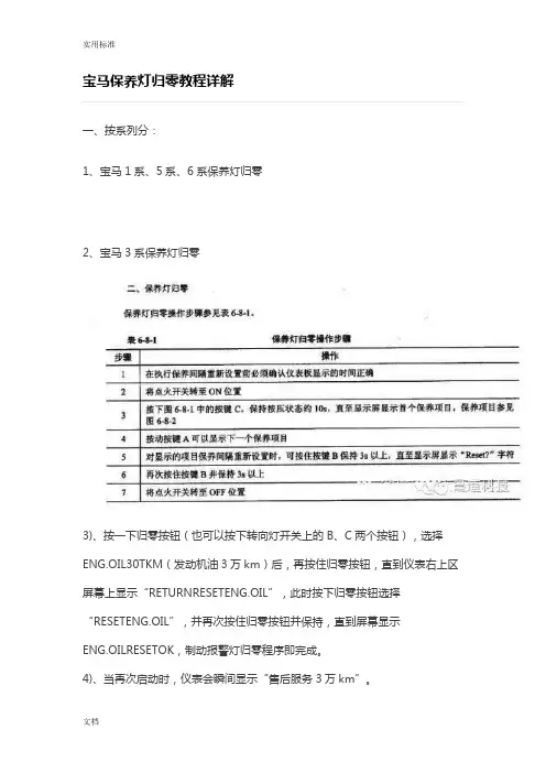宝马保养灯归零教程详解