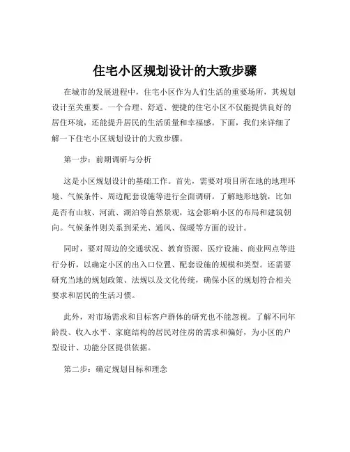 住宅小区规划设计的大致步骤