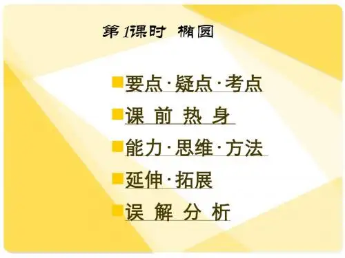 [精]高三第一轮复习全套课件8圆锥曲线方程：第1课时  椭圆