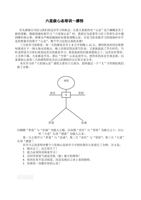 六星级心态—感悟