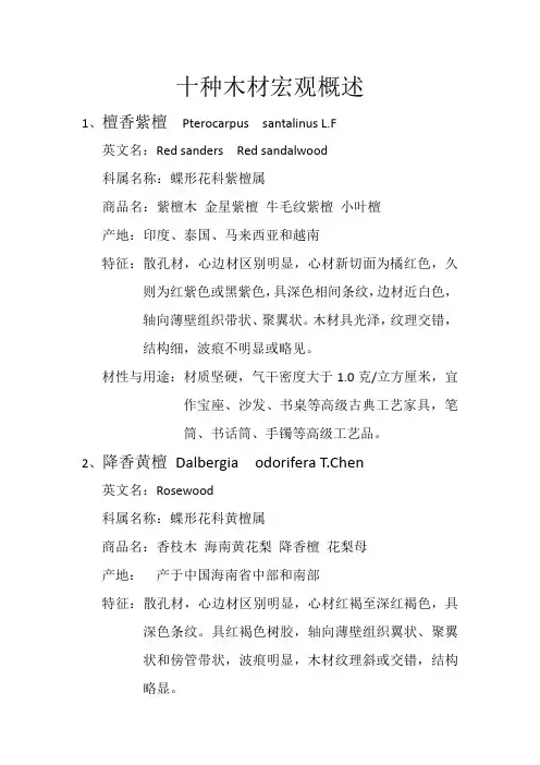 十种木材