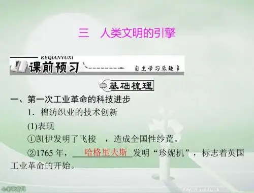历史必修ⅲ人民版专题七三人类文明的引擎课件(精)