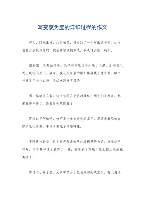 写变废为宝的详细过程的作文