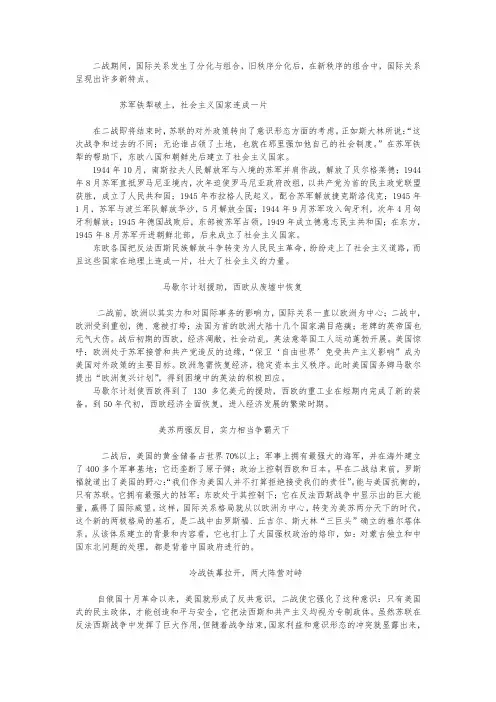 二战后国际关系