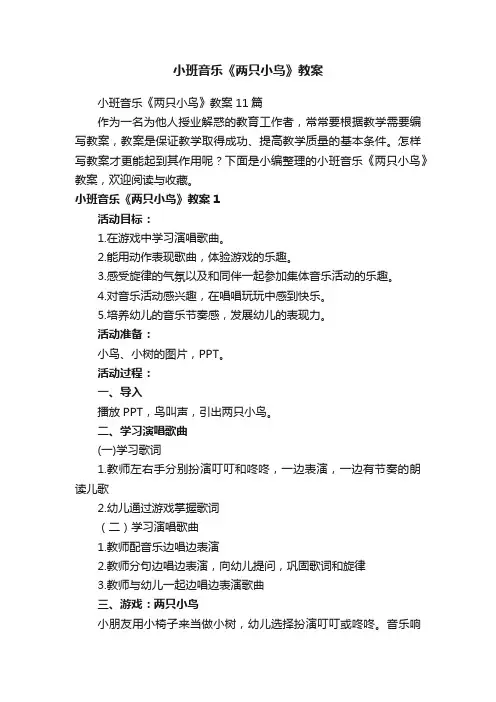 小班音乐《两只小鸟》教案