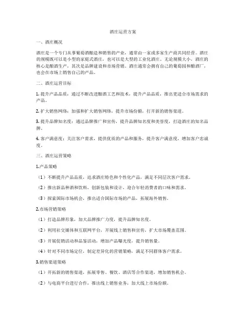 酒庄运营方案